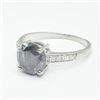 Image 5 : Silver Moissanite (Round 8 & 1.5 Mm)(2.15ct) Rhodium Plated Test And Looks Better Than Diamond Ring 