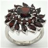 Image 1 : Silver Garnet(3.9ct) Rhodium Plated Ring (~weight 5.4g) (Estimated Selling Price from $39 to $78)