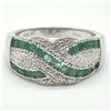 Image 3 : Silver Emerald Cz(2.75ct) Rhodium Plated Ring (~weight 5.5g) (Estimated Selling Price from $39 to $7
