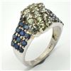 Image 2 : Silver Sapphire Peridot(2.15ct) Rhodium Plated Ring (~weight 4.05g) (Estimated Selling Price from $3