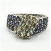 Image 3 : Silver Sapphire Peridot(2.15ct) Rhodium Plated Ring (~weight 4.05g) (Estimated Selling Price from $3