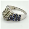 Image 5 : Silver Sapphire Peridot(2.15ct) Rhodium Plated Ring (~weight 4.05g) (Estimated Selling Price from $3