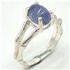 Image 2 : Silver Tanzanite(1.55ct) Rhodium Plated Ring (~weight 2.5g)