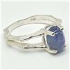 Image 4 : Silver Tanzanite(1.55ct) Rhodium Plated Ring (~weight 2.5g)