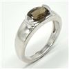 Image 2 : Silver Smokey Quartz(1.8ct) Rhodium Plated Ring (~weight 3.35g)