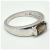 Image 4 : Silver Smokey Quartz(1.8ct) Rhodium Plated Ring (~weight 3.35g)
