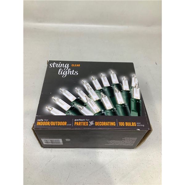 String Lights, Clear, 100 Bulbs for Indoor/Outdoor Use