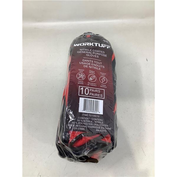 Work Tuff, Nitrile Coated General Purpose Gloves,10 pair