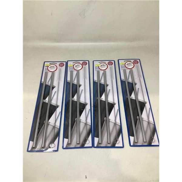 Stainless Steel Drinking Straws with Cleaning Brush 4X2Pk