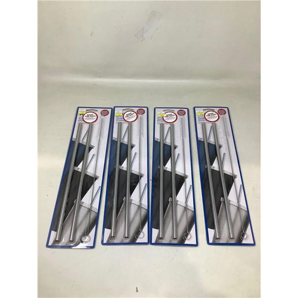Stainless Steel Drinking Straws with Cleaning Brush 4X2Pk