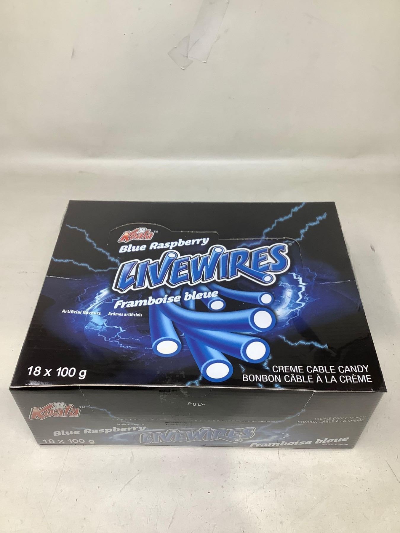 Koala Livewires Cable Candies - Blue Raspberry Flavor 18X100g