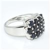 Image 2 : Silver Blue Sapphire (3.3ct) Rhodium Plated Ring (~weight 5.3g)