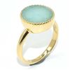 Image 3 : Gold plated Silver Chalcedony(2.75ct) Gold Rhodium Plated Ring (~weight 3g)