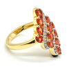 Image 2 : Gold plated Silver Orange Sapphire White Topaz(3.6ct) Gold Rhodium Plated Ring (~weight 4.9g)