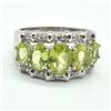 Image 1 : Silver Peridot Cz(4.75ct) Rhodium Plated Ring (~weight 7.55g)