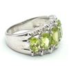 Image 2 : Silver Peridot Cz(4.75ct) Rhodium Plated Ring (~weight 7.55g)