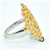 Image 2 : 2-toned Silver Diamond(0.44ct) Gold White Rhodium Plated Ring (~weight 3.8g)