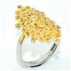 Image 3 : 2-toned Silver Diamond(0.44ct) Gold White Rhodium Plated Ring (~weight 3.8g)