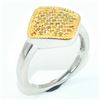 Image 3 : 2-toned Silver Diamond(0.33ct) Gold White Rhodium Plated Ring (~weight 4.5g)