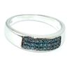 Image 1 : Silver Blue Diamond(0.34ct) Rhodium Plated Ring (~weight 3.75g)