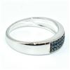 Image 2 : Silver Blue Diamond(0.34ct) Rhodium Plated Ring (~weight 3.75g)