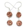 Image 1 : Silver Copper Druzy (5.4ct) Hand Made Earrings (~weight 4.35g)