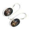 Image 2 : Silver Smokey Quartz(12.6ct) Hand Made Earrings (~weight 5.9g)