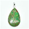 Image 1 : Silver Green Muhave Turquoise(9.9ct) Hand Made Pendant (~weight 4.3g)