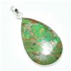Image 2 : Silver Green Muhave Turquoise(9.9ct) Hand Made Pendant (~weight 4.3g)
