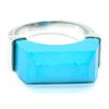 Image 1 : Silver Turquoise Men Made(14.4ct) Rhodium Plated Ring (~weight 7.15g)