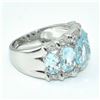 Image 2 : Silver Blue Topaz Cz(4.5ct) Rhodium Plated Ring (~weight 7.25g)
