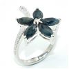 Image 3 : Silver Blue Sapphire White Topaz(5.4ct) Rhodium Plated Ring (~weight 4.3g)
