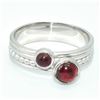 Image 1 : Silver Red Garnet(1.15ct) Rhodium Plated Mat Finish Ring (~weight 5.5g)
