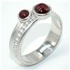 Image 3 : Silver Red Garnet(1.15ct) Rhodium Plated Mat Finish Ring (~weight 5.5g)