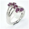Image 3 : Silver Ruby(2.75ct) Rhodium Plated Ring (~weight 3.95g)