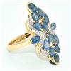 Image 2 : Gold plated Silver Blue Sapphire White Topaz(3.6ct) Gold Rhodium Plated Ring (~weight 6.05g)