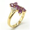 Image 3 : Gold plated Silver Ruby White Topaz(1.8ct) Gold Rhodium Plated Ring (~weight 3.75g)