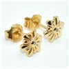 Image 2 : Gold plated Silver Diamond(0.05ct) Gold Rhodium Plated Earrings (~weight 2.2g)