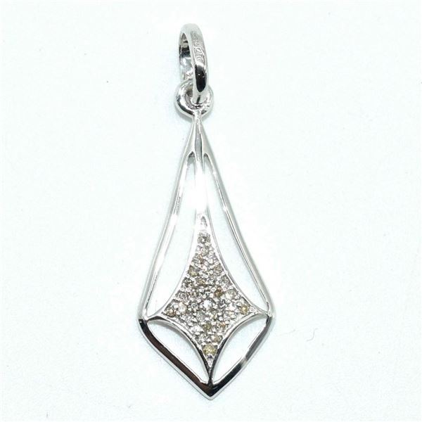 Silver Diamond(0.25ct) Rhodium Plated Pendant (~weight 1.65g)