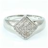 Image 1 : Silver Diamond(0.35ct) Rhodium Plated Ring (~weight 4.8g)