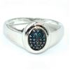 Image 1 : Silver Blue Diamond(0.32ct) Rhodium Plated Ring (~weight 3.7g)