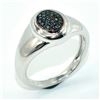 Image 3 : Silver Blue Diamond(0.32ct) Rhodium Plated Ring (~weight 3.7g)