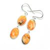 Image 3 : Silver Oyster Turquoise(20.7ct) Hand Made Earrings (~weight 5.85g)