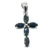 Image 1 : Silver Blue Sapphire(4.45ct) Rhodium Plated Pendant (~weight 3.7g)