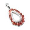 Image 2 : Silver Orange Sapphire(3.65ct) Rhodium Plated Pendant (~weight 5.43g)