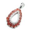 Image 3 : Silver Orange Sapphire(3.65ct) Rhodium Plated Pendant (~weight 5.43g)