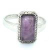 Image 1 : Silver Amethyst Cz(4.5ct) Rhodium Plated Ring (~weight 4.4g)