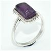 Image 3 : Silver Amethyst Cz(4.5ct) Rhodium Plated Ring (~weight 4.4g)