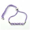 Image 1 : Silver Amethyst(4.75ct) Rhodium Plated Thread Bracelet Bracelet (~weight 5.95g)