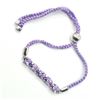 Image 3 : Silver Amethyst(4.75ct) Rhodium Plated Thread Bracelet Bracelet (~weight 5.95g)